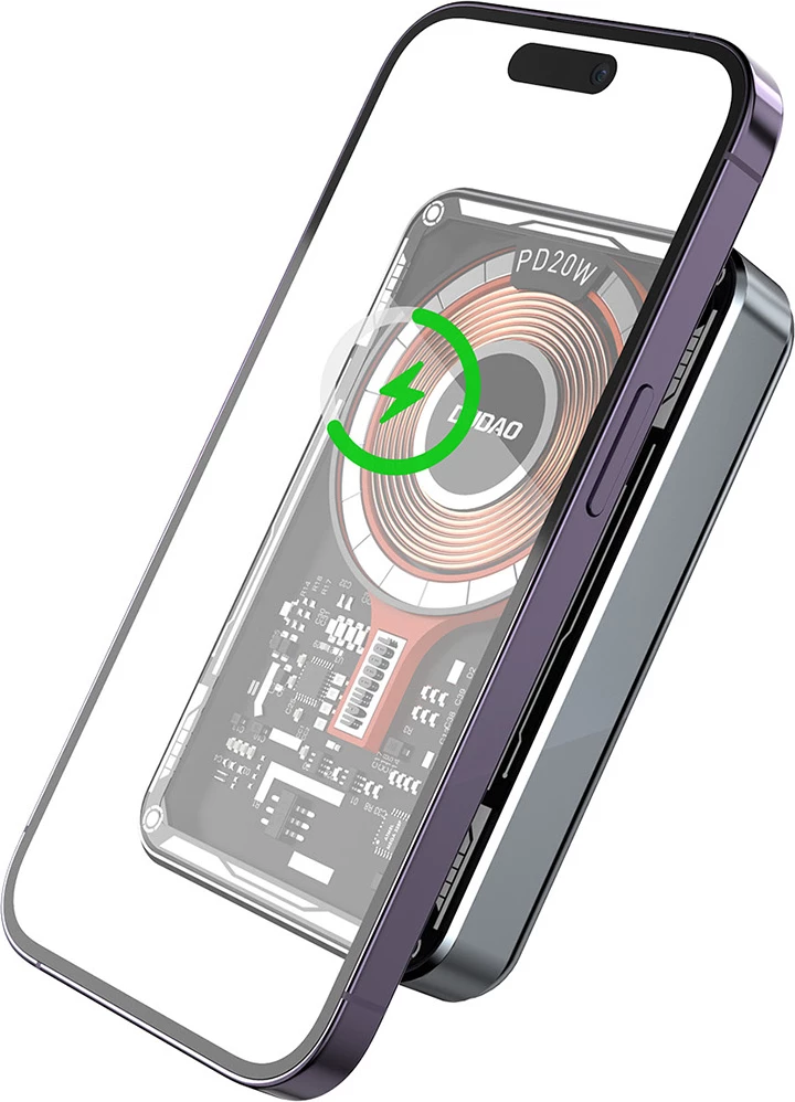 Power bank Dudao TGK1, 10000 mAh, MagSafe brezžično, 20 W, črn