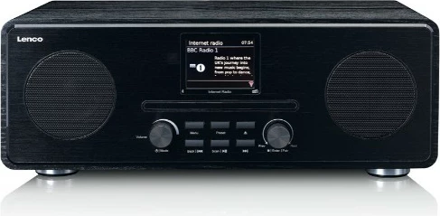 Internetni radio Lenco DIR-260BK, DAB+, Bluetooth, CD, 2x zvočnika, črn