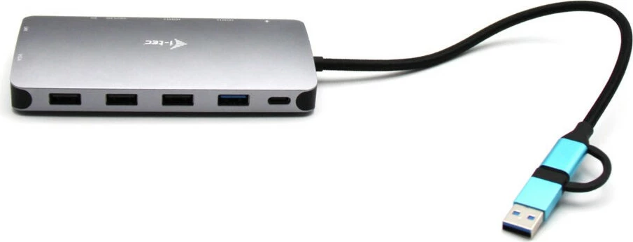 Docking postaja z 3 zasloni, 100W, i-Tec USB 3.0/USB-C/Thunderbolt, srebrna