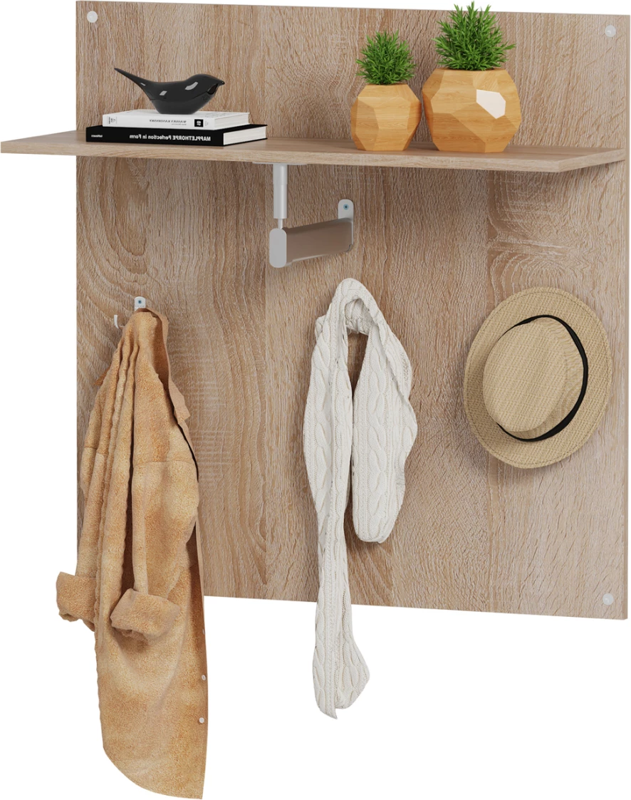 Obešalnik s polico FH4361 melamin v barvi sonama 80x80x25 (globina police) cm