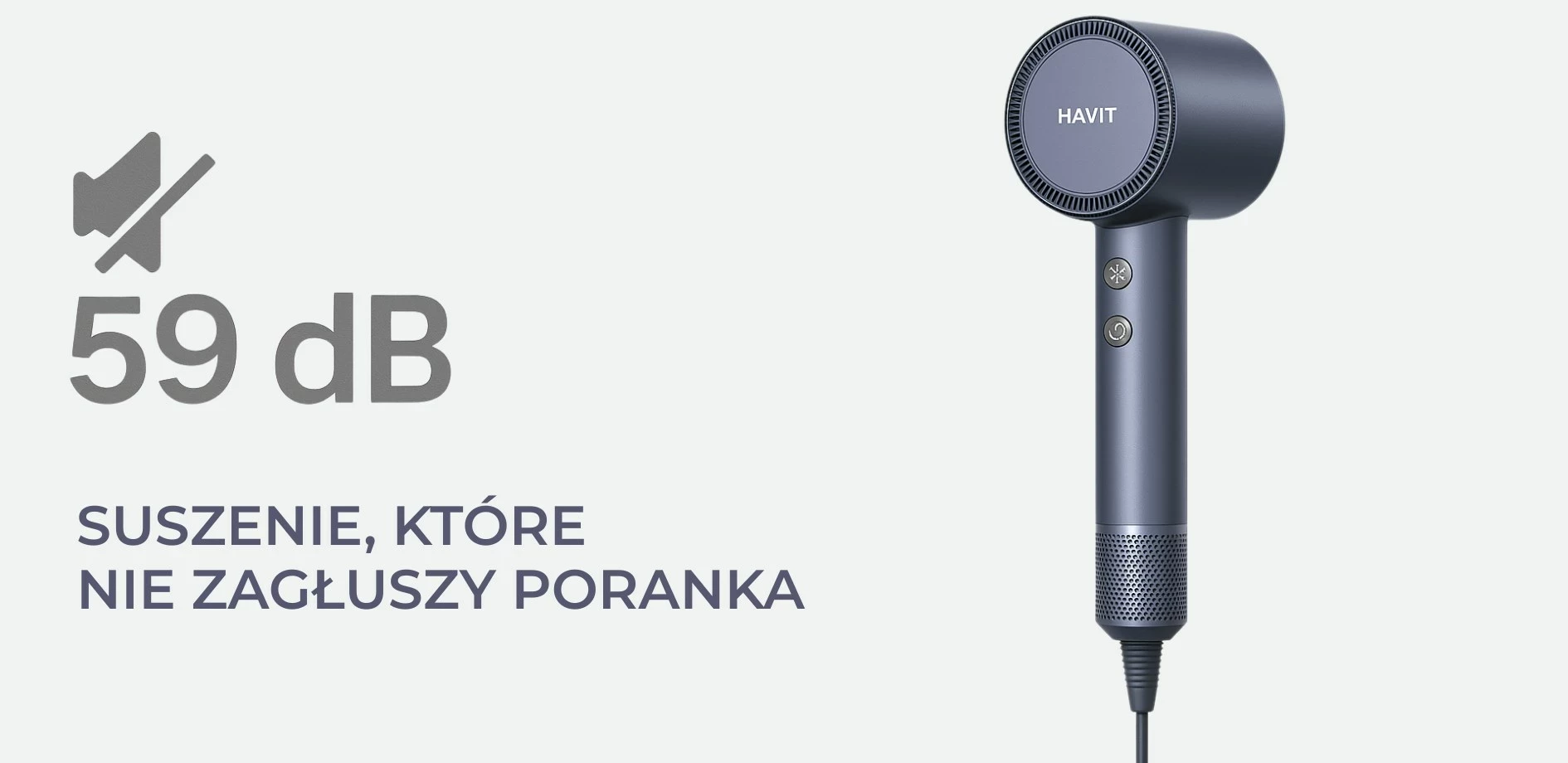 Sušilnik za lase Havit HD202-EU, moder