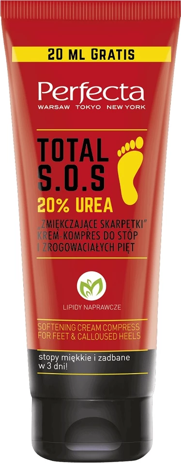 Zmehčujoč krem za stopala Total S.O.S 20% urea Softening Socks, Perfecta, 120 ml, za ženske