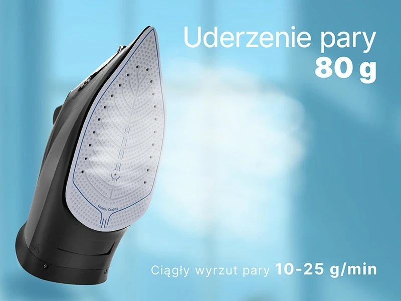Parni likalnik Lafe GlidePro, 2600 W, keramična likalna plošča, črn