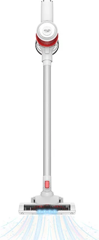 Pokončni brezžični sesalnik Adler AD 7051, 300 W, 0,6 L, 22,2 V Li-ion 2200 mAh, krtača z LED, LCD, bel/rdeč