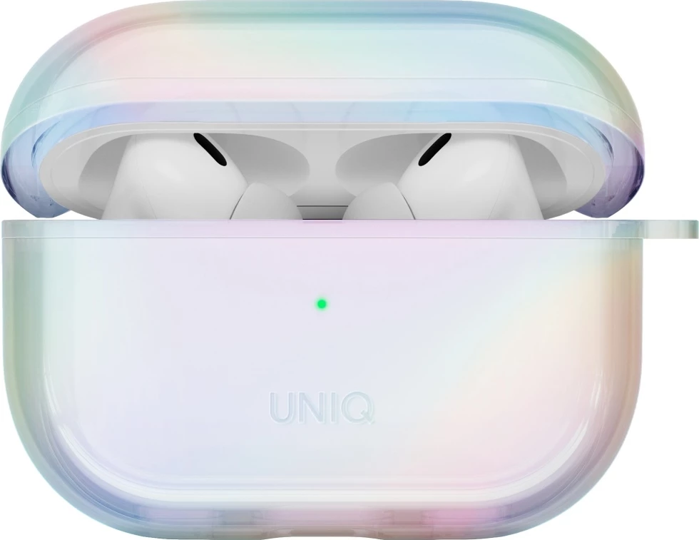 Ovitek za AirPods Pro 2 UNIQ Iridescia, Holo White z karabinom
