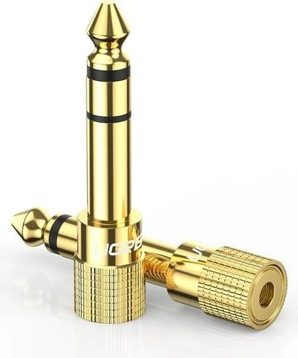 Avdio adapter 3,5 mm moški na 6,35 mm ženski, UGREEN 20503, zlat