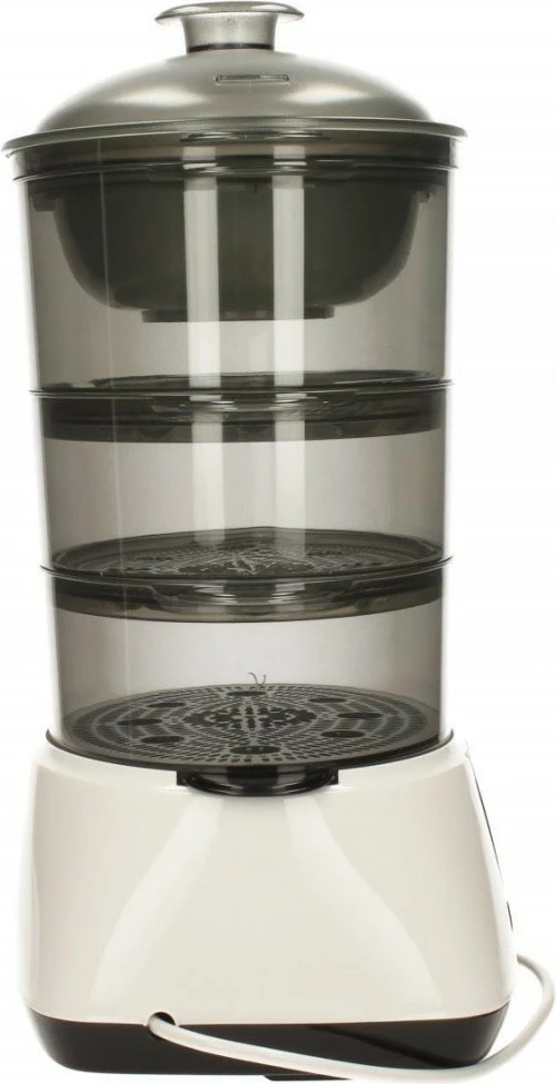 Parnik za zdravo kuhanje Amica PT3011 Lunaris, 3,3 L, 3 posode, bel/črn