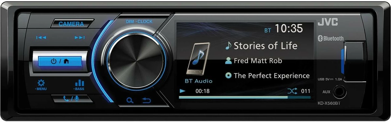 Avtoradio JVC KDX-560BT, Bluetooth, zaslon 3 palce, črn