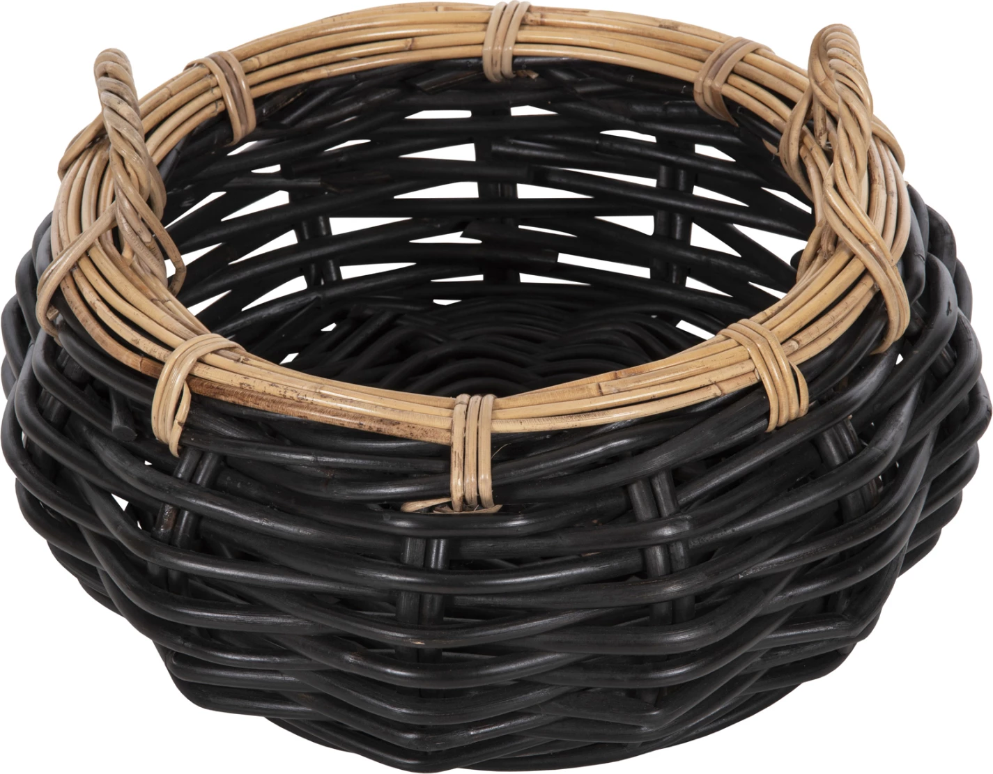 Talna košara POTTS FH4378 CL ratan v črni in naravni barvi Φ62x36Hcm