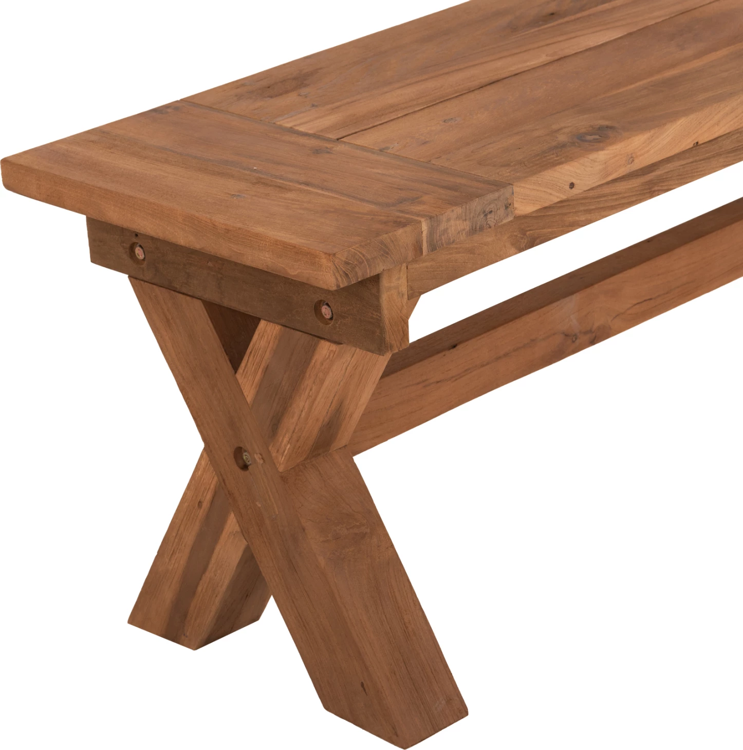 Zunanja klop FH9564 iz recikliranega tikovega lesa v naravni barvi 220x40x45Hcm