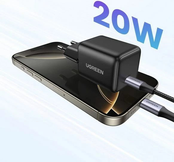 Hitri polnilec 20W, GaN, 1x USB-C, črn, UGREEN X512