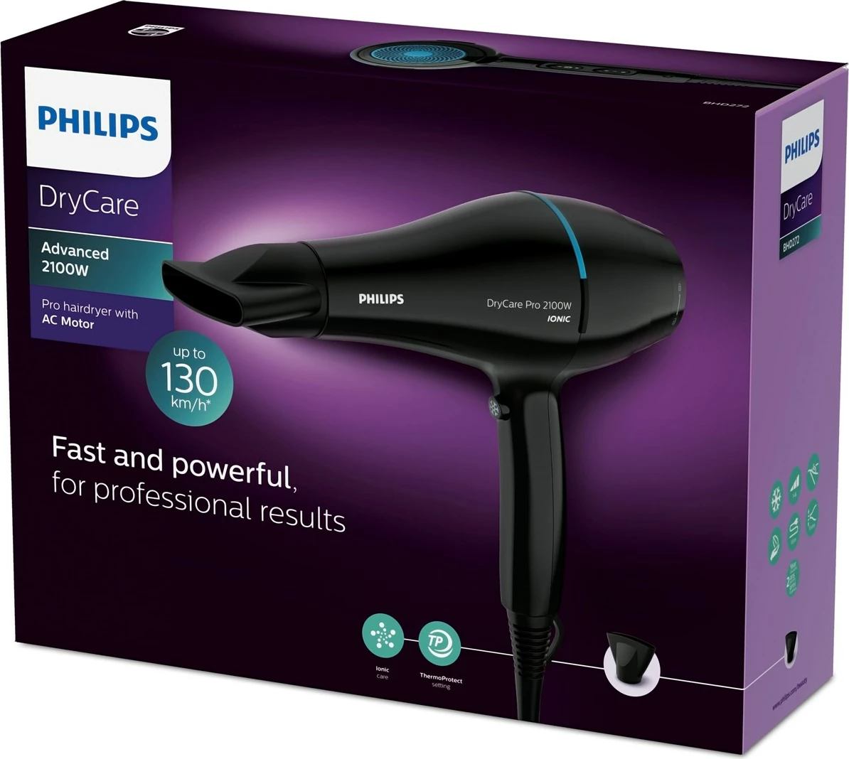 Sušilnik za lase Philips DryCare BHD272/00, 2100 W, črn Sušilnik za lase Philips DryCare BHD272/00, 2100 W, črn