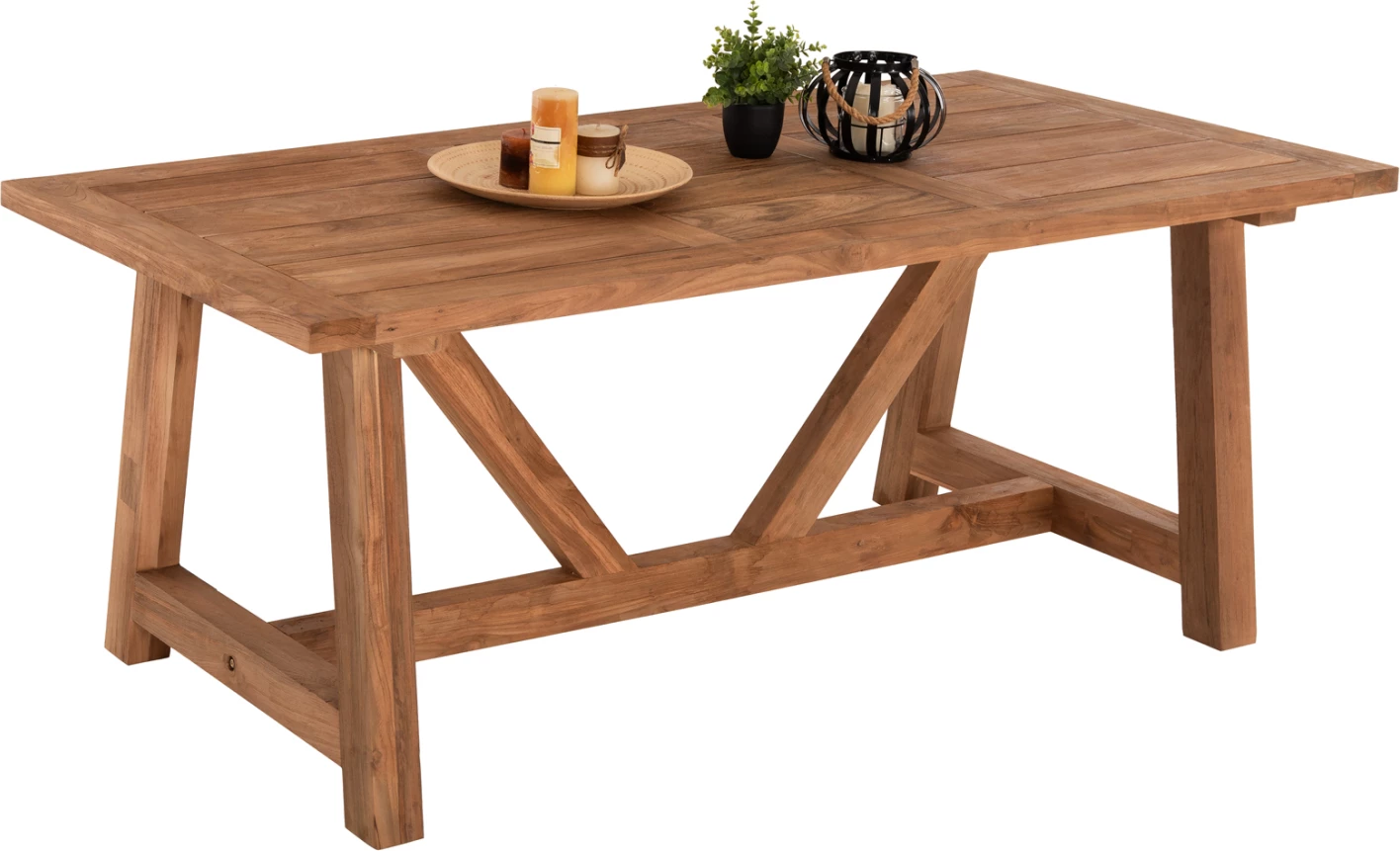 Jedilna miza iz recikliranega tikovega lesa v naravni barvi 200x90x75H cm