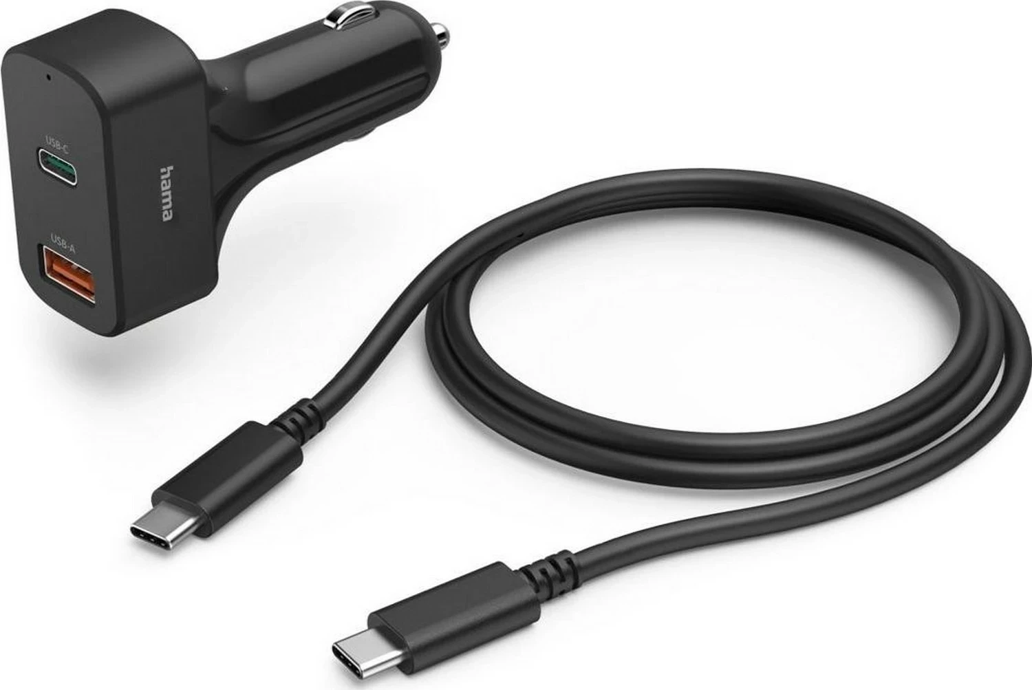 Avtomobilski polnilec USB-C 65W, Hama, črn