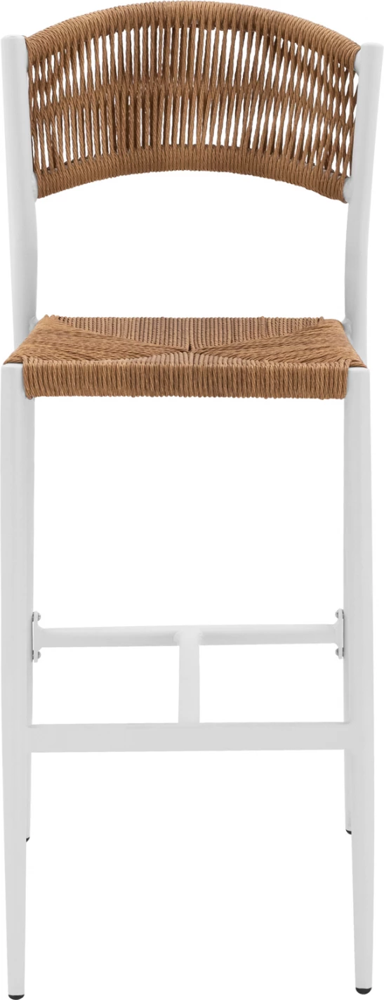 Aluminijasti barski stol v beli barvi s PE vrvjo bež FH5789.01 45,5x56x111 cm