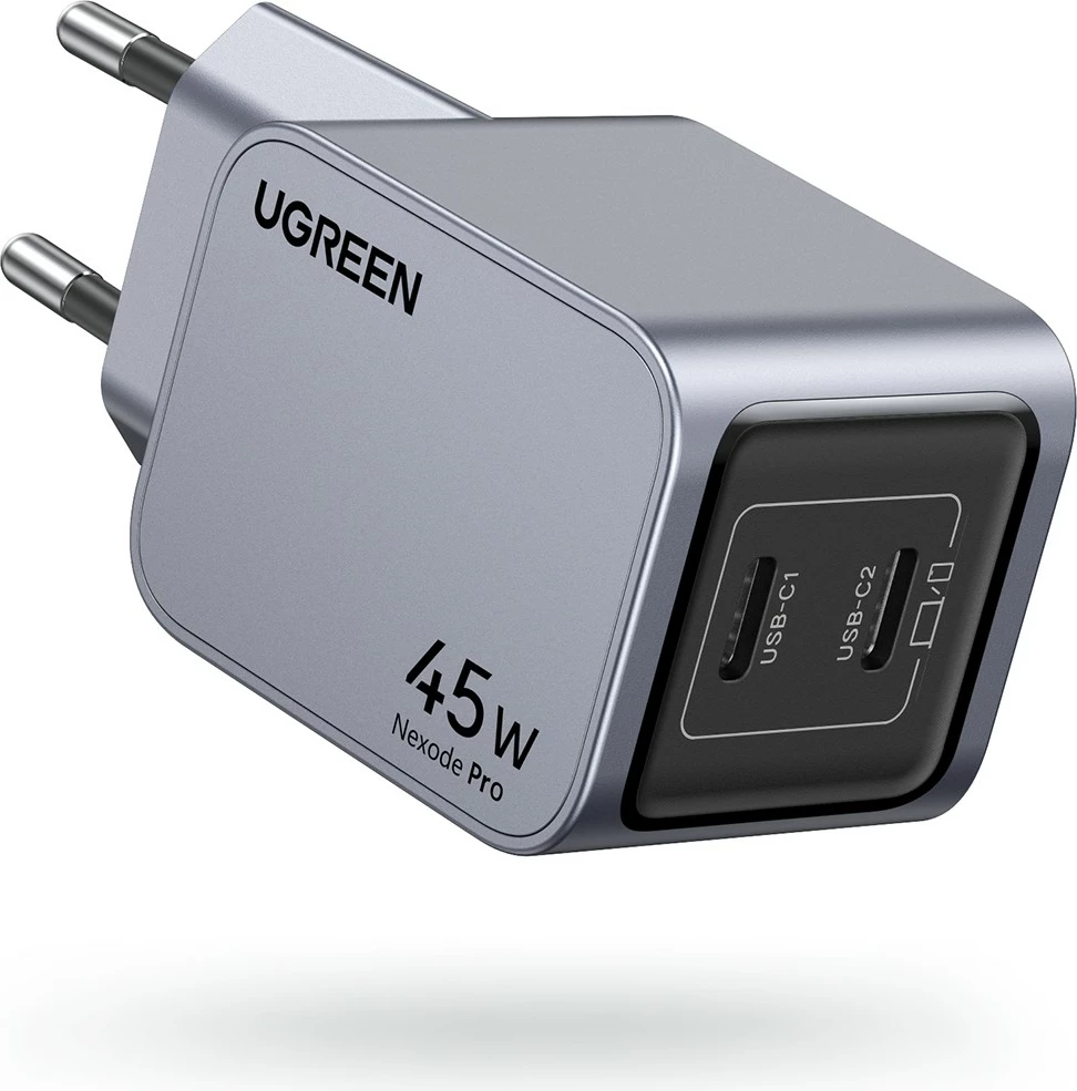 Univerzalni polnilnik 45W, 2x USB Type-C, Power Delivery 3.0, Quick Charge 4, Ugreen 35008, siva Univerzalni polnilnik 45W, 2x USB Type-C, Power Delivery 3.0, Quick Charge 4, Ugreen 35008, siva