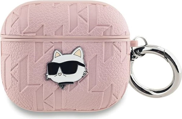 Ovitek za AirPods 3 Karl Lagerfeld Choupette Head, roza