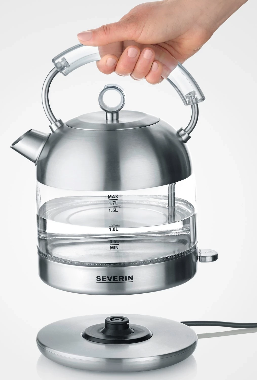 Električni grelnik vode, Severin WK 3459, 2400 W, 1,7 l, srebrn