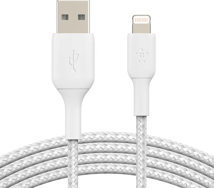 Kabel, Belkin CAA002BT2MWH, 2 m, Lightning - USB A, bel
