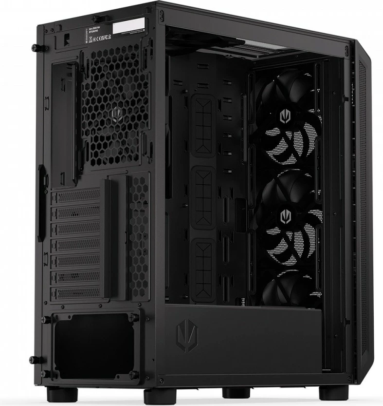 Midi tower ohišje z dobro zračno prepustnostjo, Endorfy Arx 500 Air EY2A010, ATX/Micro ATX/Mini ITX, 5 ventilatorjev, črno