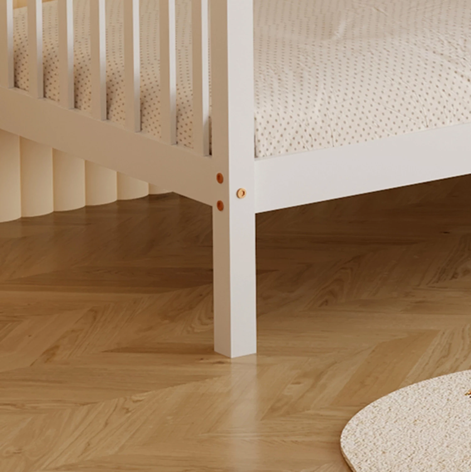 Pograd za otroke LANTAI FH682.03 iz borovega lesa v beli barvi - vzmetnice 190x90 cm