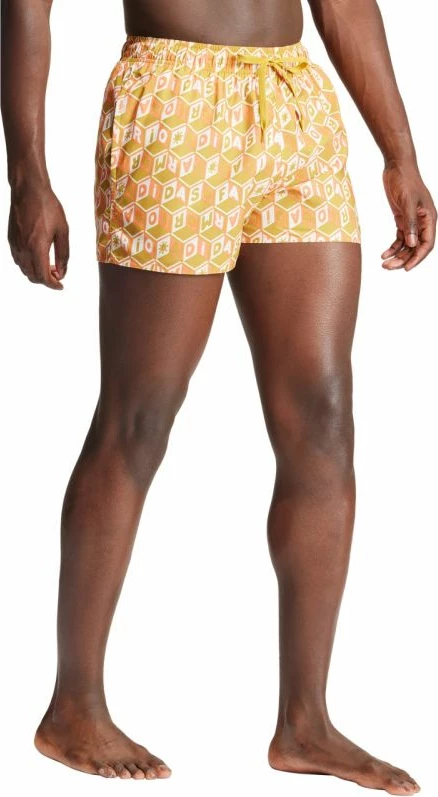 Kratke kopalne hlače FARM Rio 3-Stripes adidas za moške, rumene