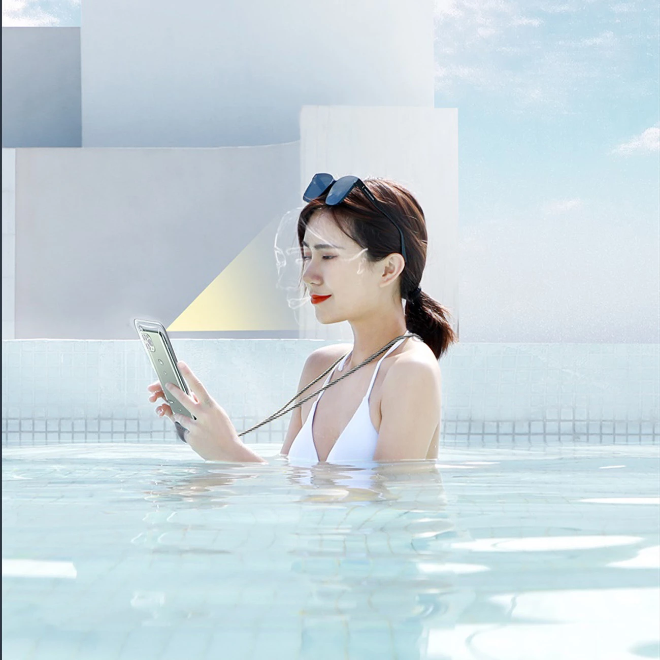 Vodoodporen ovitek za pametni telefon, Baseus AquaGlide BS-PC029, IPX8, s Slide Lock, črn