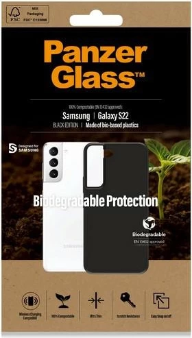 Biološko razgradljiv ovitek za Samsung Galaxy S22 PanzerGlass, črn