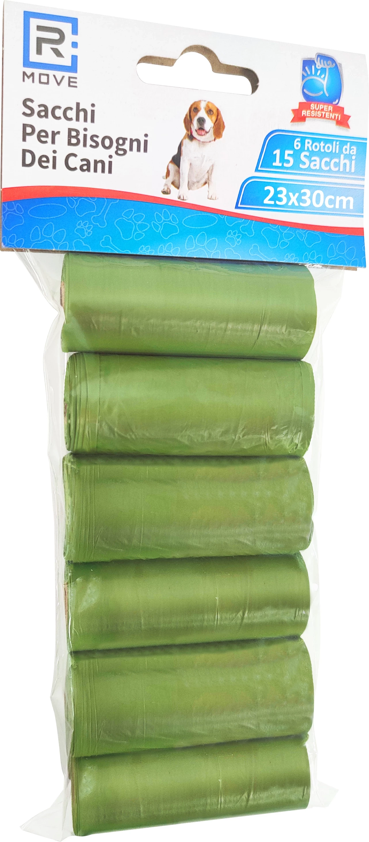 Vrečke za hišne odpadke RMove, 6 rolic, 15 vrečk (zelene)