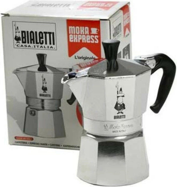Moka aparat za kavo Moka Express Bialetti, 18 skodelic, alumin, srebrno/črn