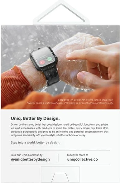 Ovitek UNIQ Nautic za Apple Watch Series 7/8/9, 41 mm, prozoren