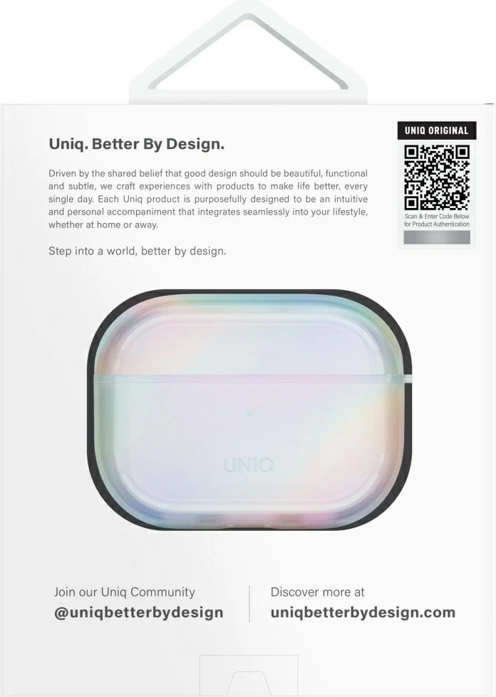 Ovitek za AirPods Pro 2 UNIQ Iridescia, Holo White z karabinom