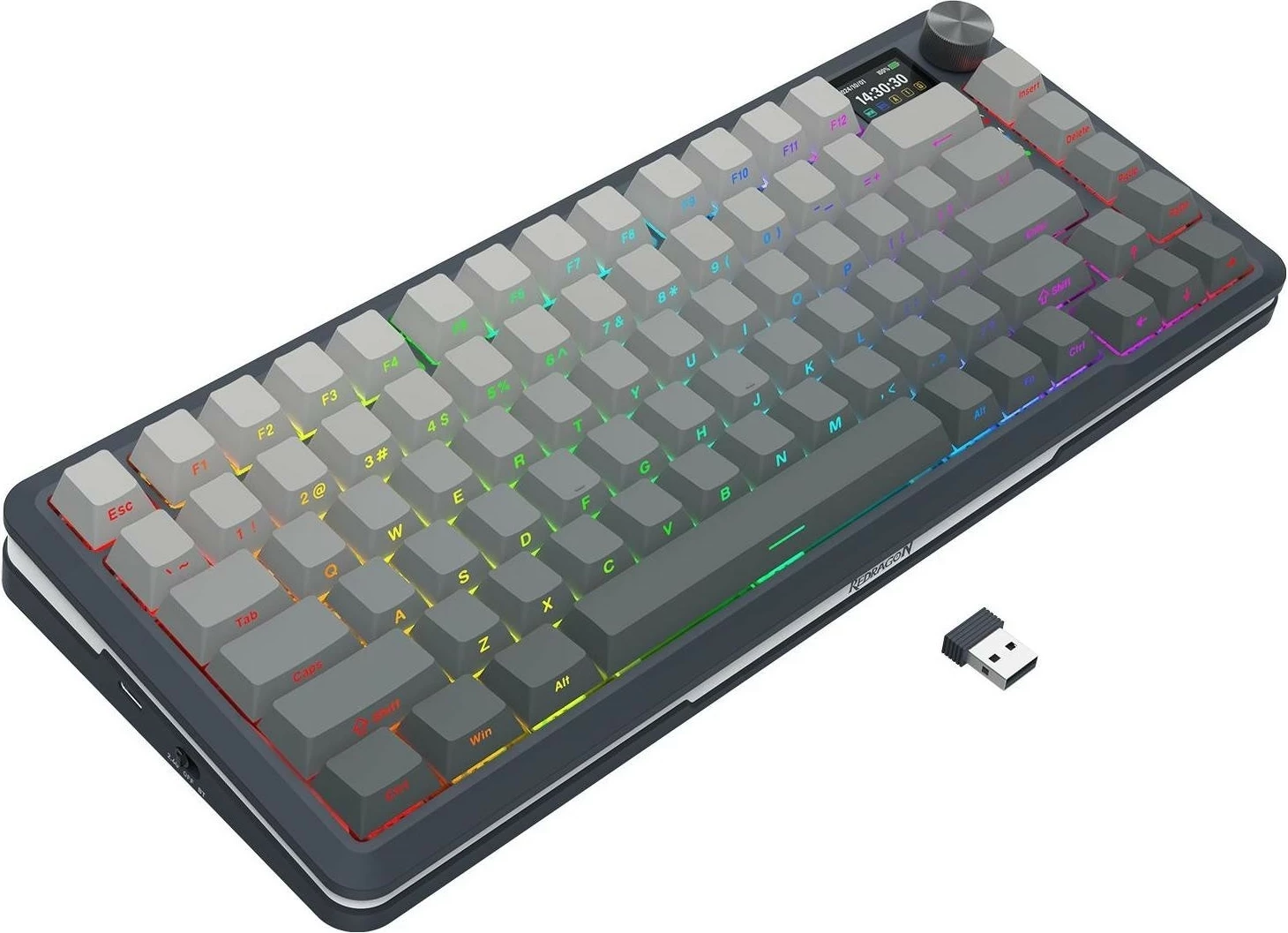 Mehančna igralna tipkovnica, Redragon K708GG-RGB-PRO Flekact, RGB, siva