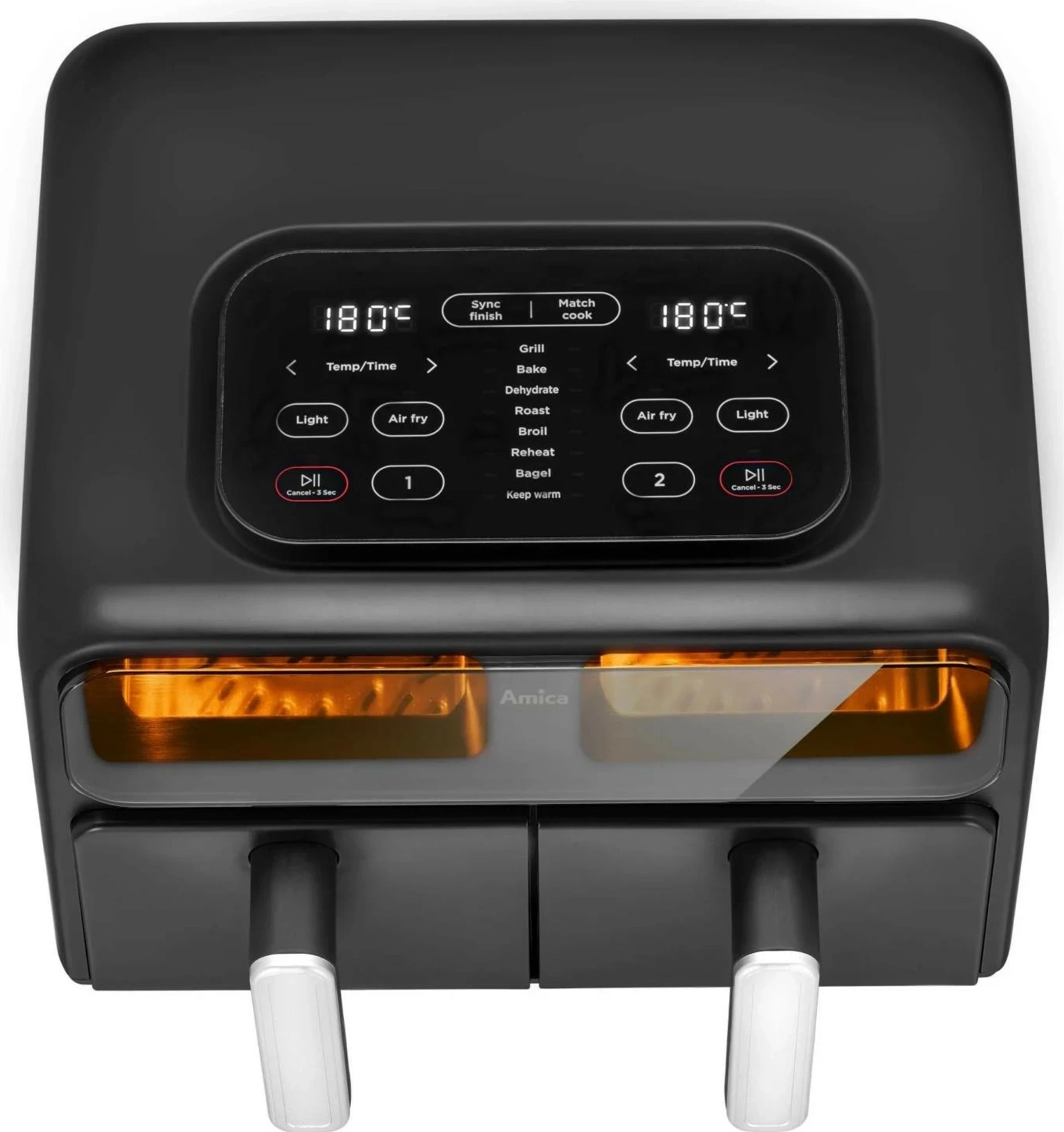 Zračna friteza Amica AFM 7020, 8 l, zaslon na dotik, črna