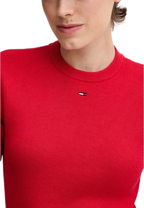 Rdeča majica Tommy Hilfiger Jeans, ženska