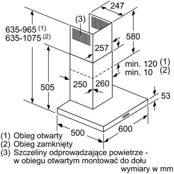 Napa kuhinjska vgradna, Bosch DWB66BC60, 60 cm, črna