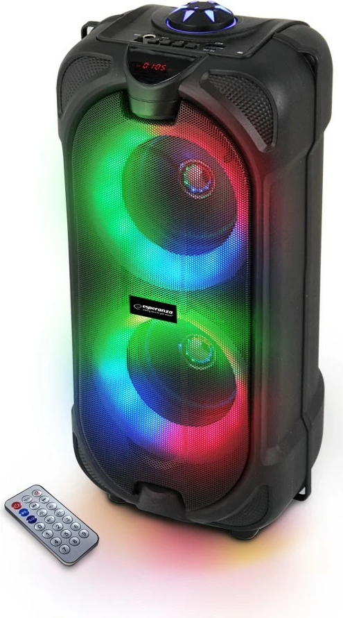 Prenosni zvočnik Esperanza RYTHM Bluetooth z LED RGB, 10W, črn