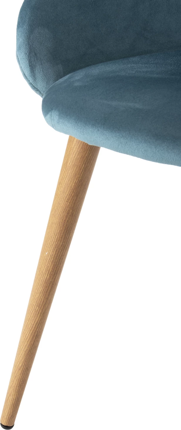 Jedilniški naslanjač IVY FH8546.05 iz turkiznega žameta in kovinskimi nogami v naravni barvi lesa 53x55x79Hcm, set 2 kosov