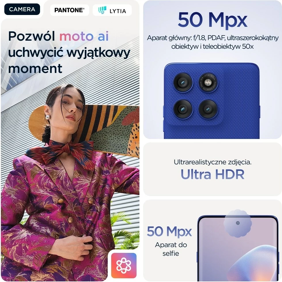 Pametni telefon Motorola edge 60 pro, 6.67", 12 GB RAM, 512 GB, moder