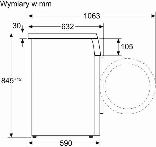 Pralni stroj, 9 kg, Bosch WUU28T10PL, bel
