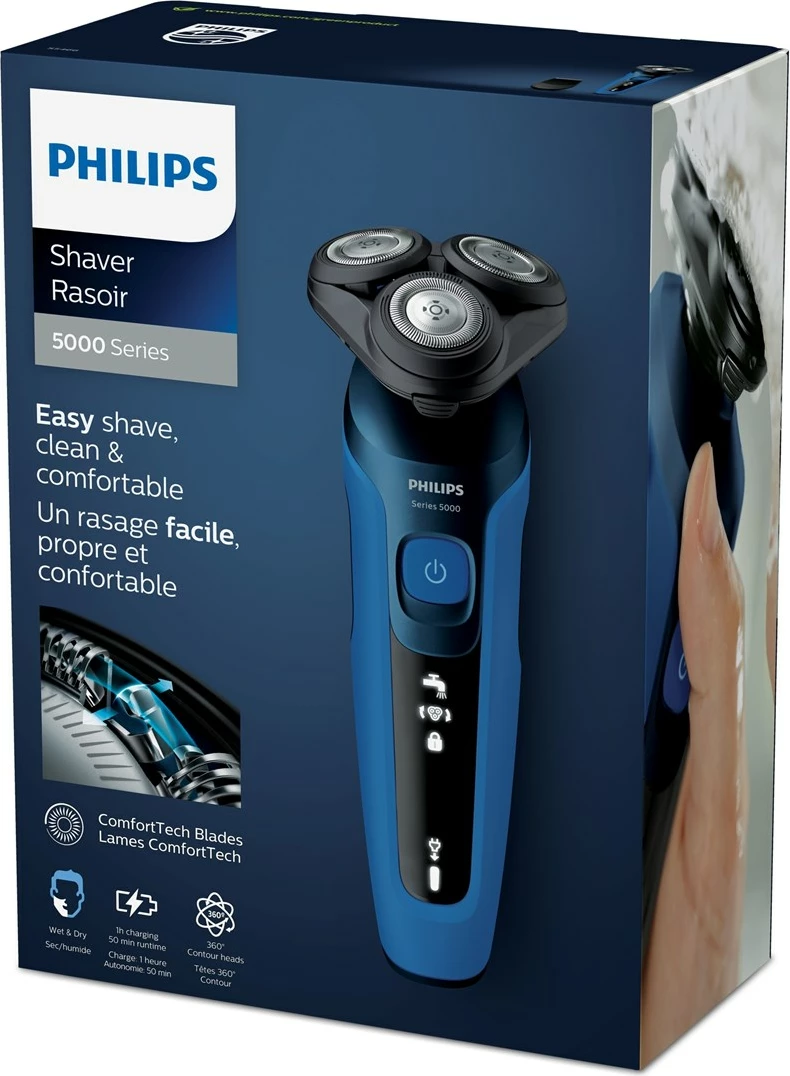 Električni brivnik Philips Series 5000, črn/moder Električni brivnik Philips Series 5000, črn/moder