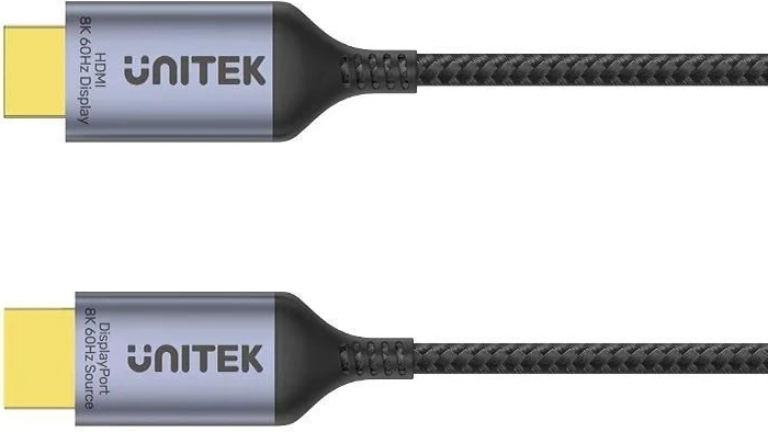 Kabel DisplayPort 1.4 na HDMI 2.1, 1,8 m, črn — UNITEK