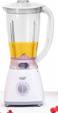 Mešalnik 1,5 L, 450 W, 4 hitrosti + pulzna funkcija, plastičen, bel, Adler AD 4057