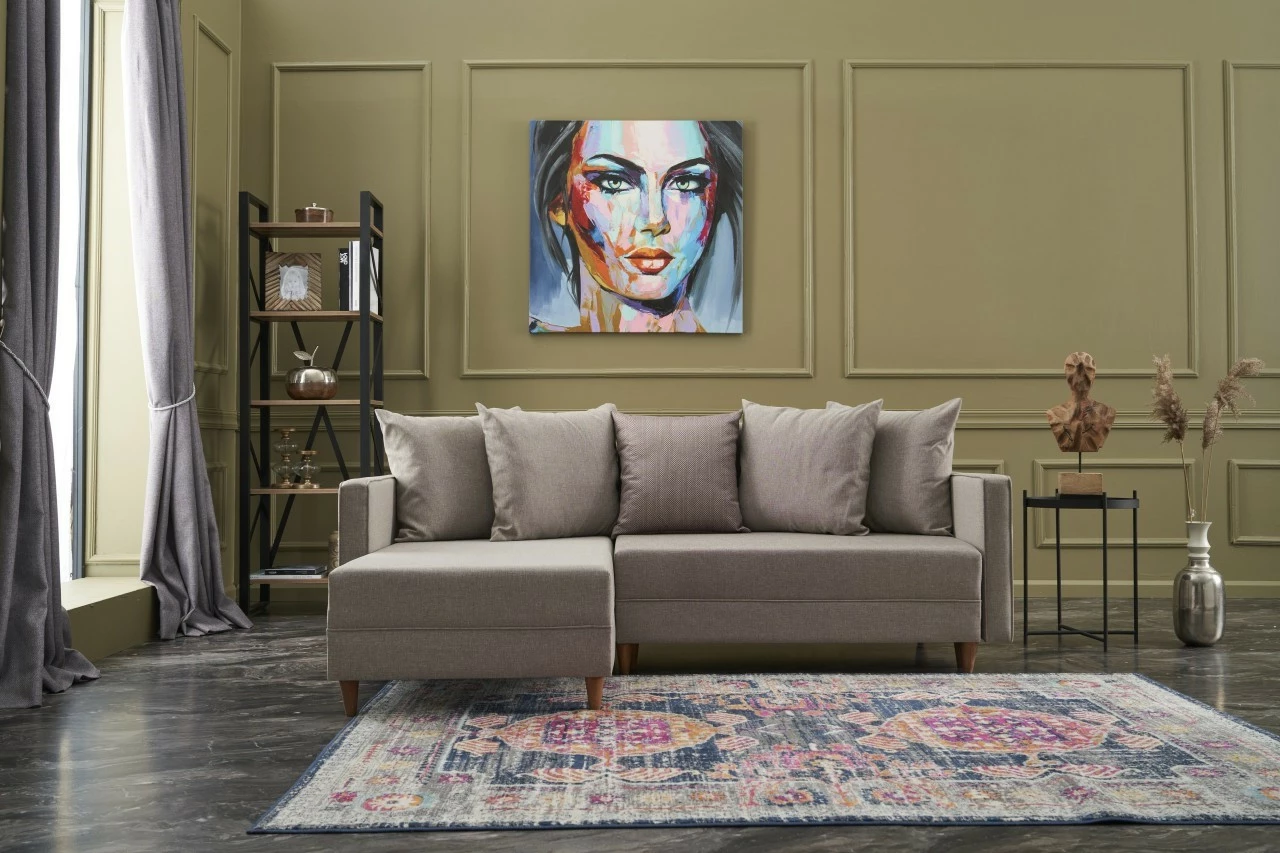 Kotna posteljna sedežna garnitura, Atelier del Sofa Aydam levo, krem