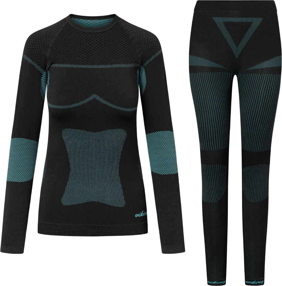 Termoaktivno spodnje perilo za ženske Viking, črno-zelena