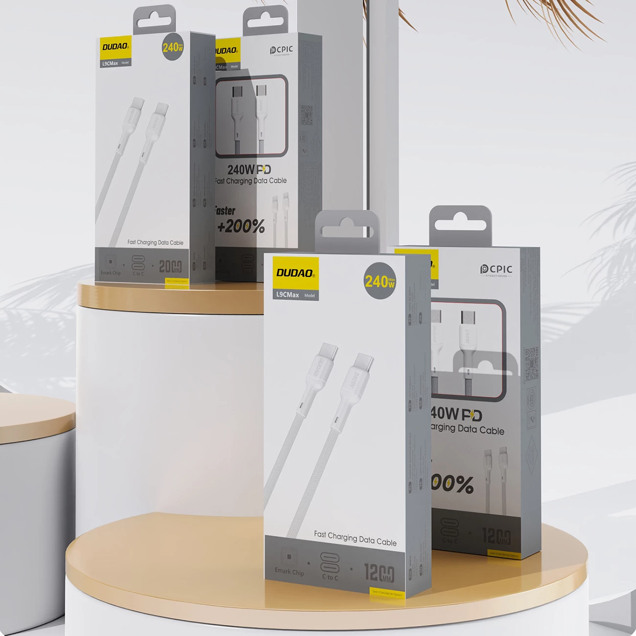 Kabel USB-C na USB-C Dudao L9C Max, 1,2 m, 240 W, bel