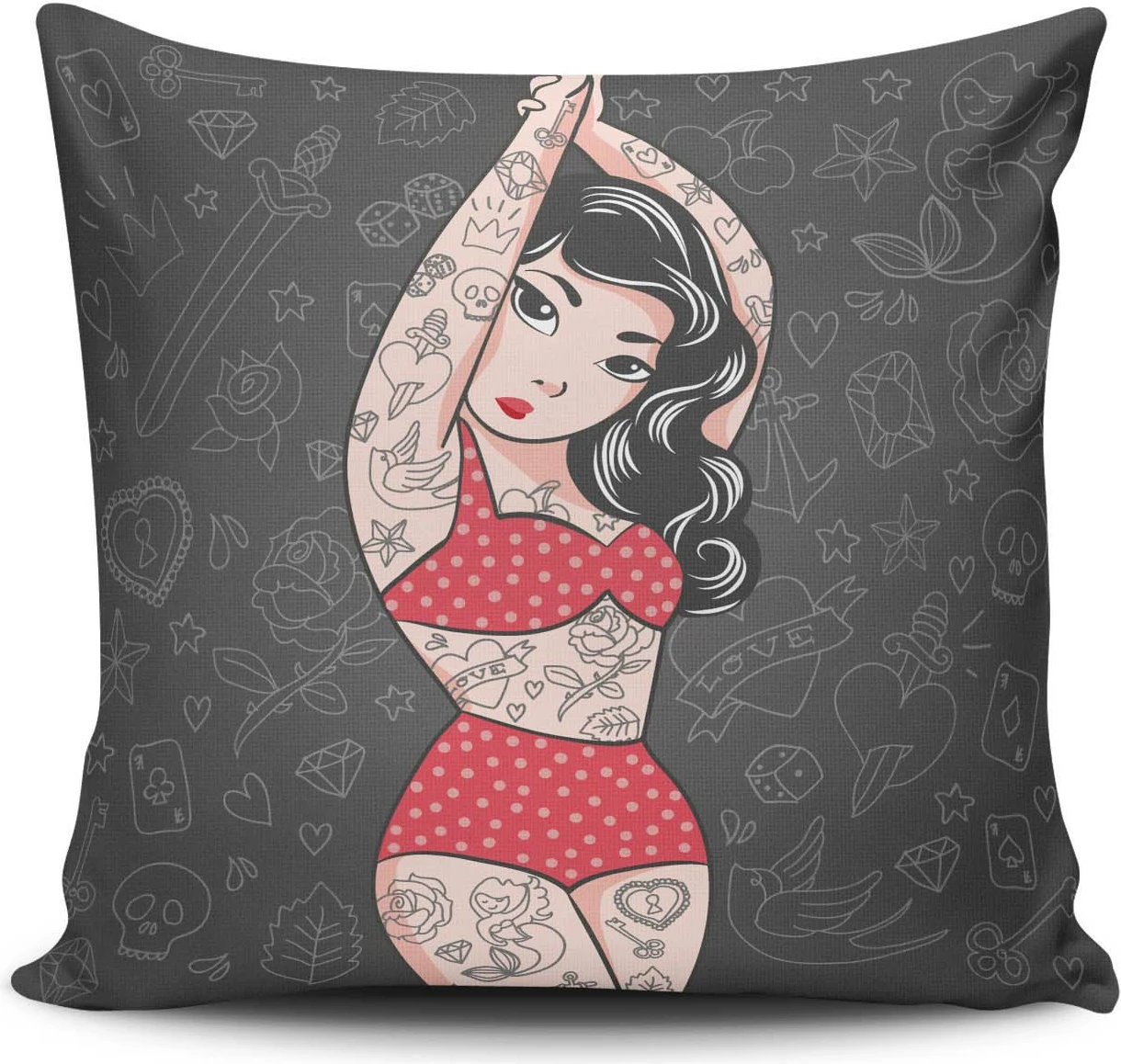 Prevleka za dekorativno blazino, Aberto Design NKLF-331, večbarvna, 43x43 cm