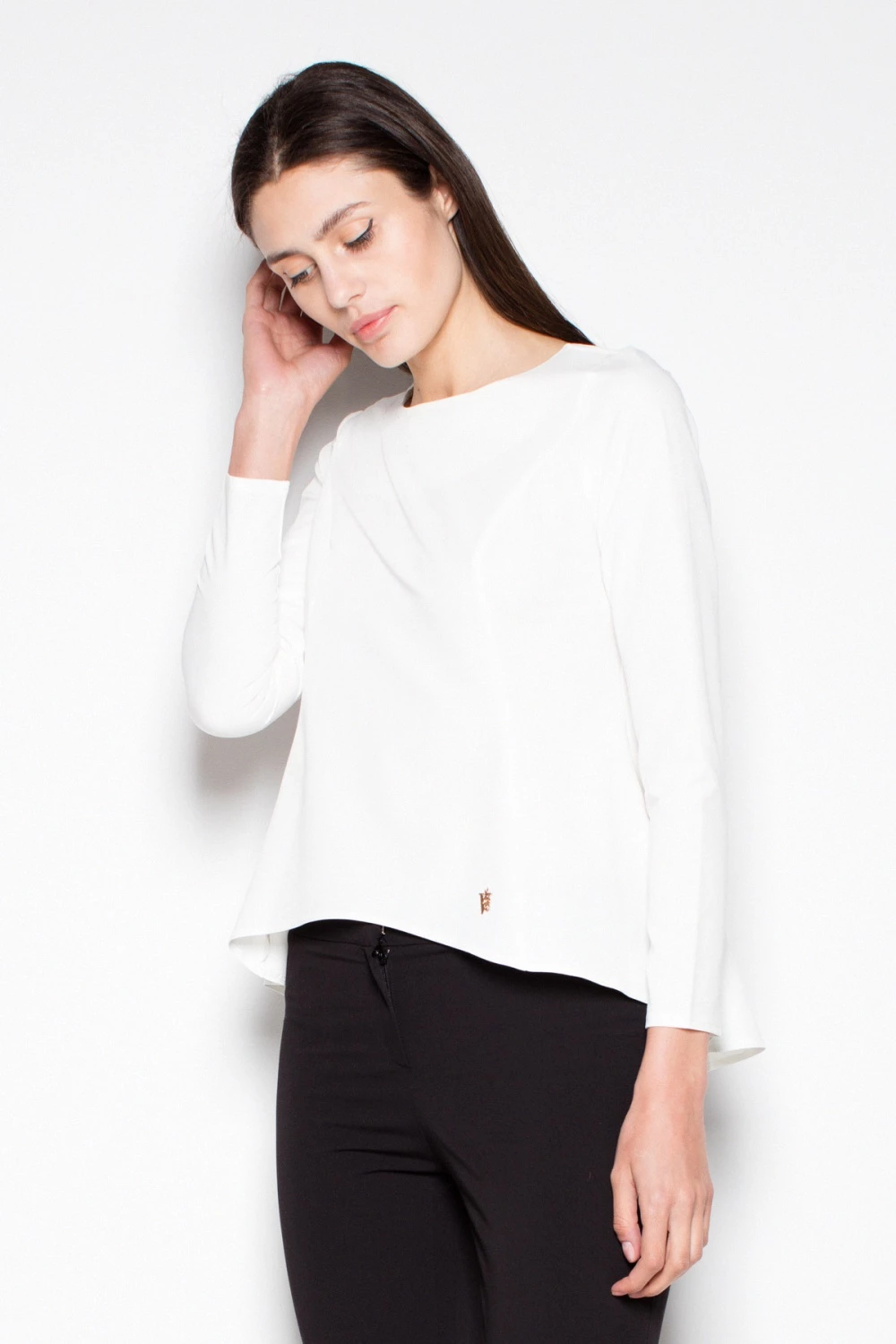 Asimetrična elegantna bluza Venaton model 77495, bež