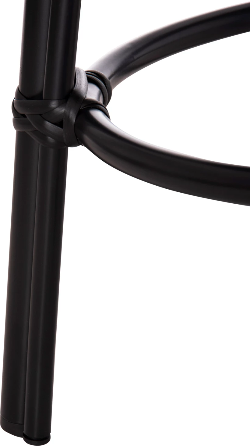 Aluminijasti okrogli stol CHINO FH6285.02 videz bambusa & tekstilen v črni barvi Φ36x46Hcm