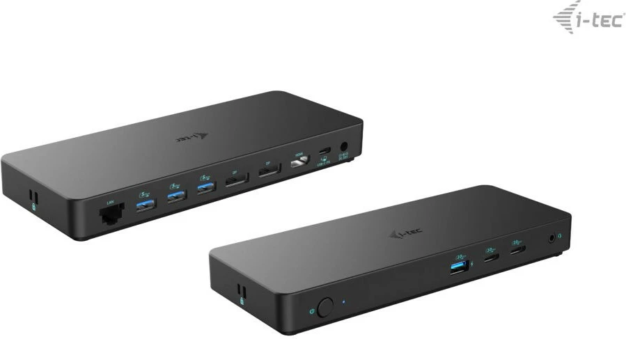Dvojno/tri zaslonska postaja USB-C I-Tec Triple Display Gen 2 Pro, 100 W, 3x monitor, 6x USB, LAN, črna